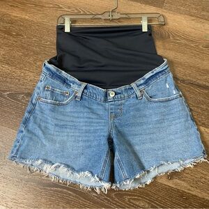 Abercrombie & Fitch Blue Denim Maternity Jean Shorts